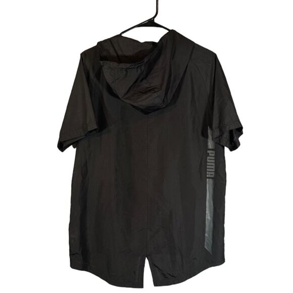 Puma Black Short Sleeve Netted Full Zip Lightweight Casual Jacket Men Sz S - Picture 2 of 11